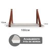 Kit 2 Prateleiras Branca em Mdf 100x15cm com Alça Caramelo - 3