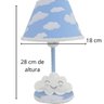 Abajur Infantil Bebê Quarto Criança Azul Nuvem - 2