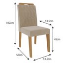 Ver imagem 7 de Conjunto Sala de Jantar Mesa Maite com 4 Cadeiras Paola Cimol Nature/Off White/Nude Maite com Paola