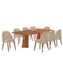 Ver imagem 2 de Sala de Jantar Mesa Florida 220cm Tampo Barril Laminado e 8 Cadeiras Suiça