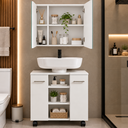 Ver imagem 3 de Conjunto Gabinete Premium e Espelheira Suspensa para Banheiro Klein - Branco