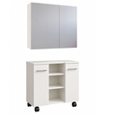 Ver imagem 1 de Conjunto Gabinete Premium e Espelheira Suspensa para Banheiro Klein - Branco
