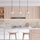 Ver imagem 2 de Luminária Pendente Lagos Detalhe Madeira Cozinha Bancada E27:Branco/110V/220V