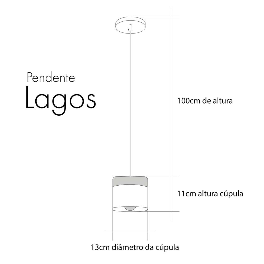 Luminária Pendente Lagos Detalhe Madeira Cozinha Bancada E27:Branco/110V/220V - 3