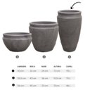 Ver imagem 2 de Vaso Antique Cilíndrico 44 (70l) Preto Ardósia Japi