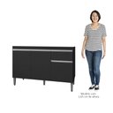 Ver imagem 5 de Balcão Gabinete para Pia sem Tampo 120cm 3 Portas e 1 Gaveta Tatiane Preto - AJL Móveis