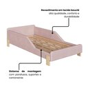 Ver imagem 4 de Cama Montessoriana Estofada Infantil Solteiro 196 cm X 99 cm Cor:Boucle Rosa