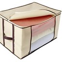 Ver imagem 4 de Cesto Organizador Dobrável Caixa Guarda-Roupa Saco Organizadora Multiuso Grande Antimofo Cobertor