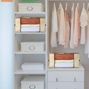Ver imagem 3 de Cesto Organizador Dobrável Caixa Guarda-Roupa Saco Organizadora Multiuso Grande Antimofo Cobertor