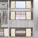 Ver imagem 7 de Cesto Organizador Dobrável Caixa Guarda-Roupa Saco Organizadora Multiuso Grande Antimofo Cobertor