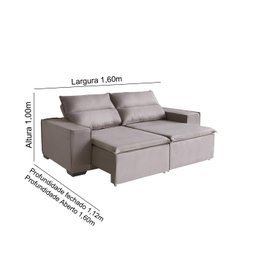 Sofá Paris 2 Lugares 1,60cm Retrátil e Reclinável - de Casa Décor e Estofados. - 3