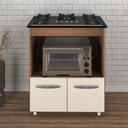 Ver imagem 2 de Balcão Gabinete de Cozinha para Fogão Cooktop 5 Bocas e Forno Elisa Moblis Móveis Savana e Off-white
