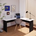 Ver imagem 2 de Mesa Angular New City Pé Painel 160 cm Cinza Cristal/Preto Gebb Work