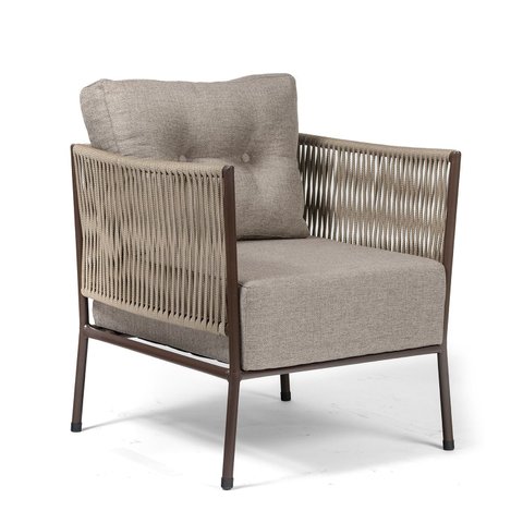 Poltrona Corda Náutica – Living, Varanda e Sala – Polt Caribe Linho Bege