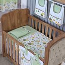 Ver imagem 2 de Enxoval de Bebe Kit de Berço Americano Cortina Algodão Menino Menina 9 Peças:dinossauro Verde