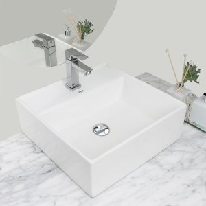 Kit Cuba Pia Louça Cerâmica Banheiro C/ Torneira e Válv S30