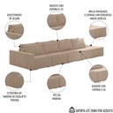 Ver imagem 3 de Sofá Ilha Modular com Puff para Sala Living 392cm Georgia K04 Veludo Bege - Mpozenato