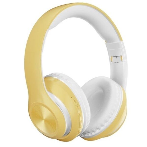 Fone de Ouvido Bluetooth 5.0 Dobrável Sem Fio Amarelo P68 - 5