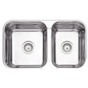 Ver imagem 1 de Cuba de Embutir/Sobrepor Dupla com Acessórios Isis 69x40cm em Aço Inox Polido - Tramontina