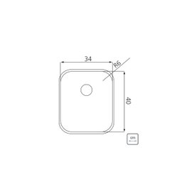 Cuba de Embutir Tramontina 34 x 40 cm Dora 34 BL em Aço Inox Acetinado com Válvula - 4