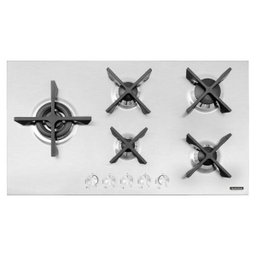 Cooktop À Gás Tramontina Penta Inox Flat 5gx 90 Safestop em Aço Inox e Trempes em Ferro Fundido - 1