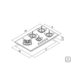 Cooktop À Gás Tramontina Penta Inox Flat 5gx 90 Safestop em Aço Inox e Trempes em Ferro Fundido - 5