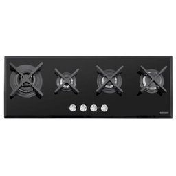 Cooktop à Gás Tramontina Slim Glass Flat 4GgB 100 Safestop em Vidro Temperado Preto e Trempes Em - 1 Cooktop à Gás Tramontina Slim Glass Flat 4GgB 100 Safestop em Vidro Temperado Preto e Trempes Em - 1
