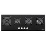 Cooktop à Gás Tramontina Slim Glass Flat 4GgB 100 Safestop em Vidro Temperado Preto e Trempes Em - 1