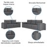 Conjunto de Sofá 2 e 3 Lugares Texas Suede Cinza - 8