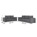 Ver imagem 3 de Conjunto de Sofá 2 e 3 Lugares Texas Suede Cinza