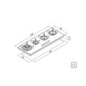 Cooktop à Gás Tramontina Slim Glass Flat 4Gg W 100 Safestop em Vidro Temperado Branco e Trempes Em - 6
