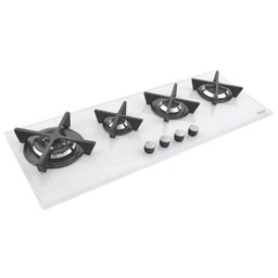 Cooktop à Gás Tramontina Slim Glass Flat 4Gg W 100 Safestop em Vidro Temperado Branco e Trempes Em - 2