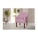 Ver imagem 4 de Poltrona Decorativa Ester Suede Rosê Pés Madeira Ms Decor