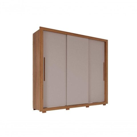 Guarda Roupa Casal Panamá 3 Portas 4 Gavetas Salleto Cinamomo/Off White