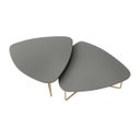 Ver imagem 3 de Kit 2 Mesas de Centro para Sala Design Orgânico Dourada Capri Cor:cinza Opera