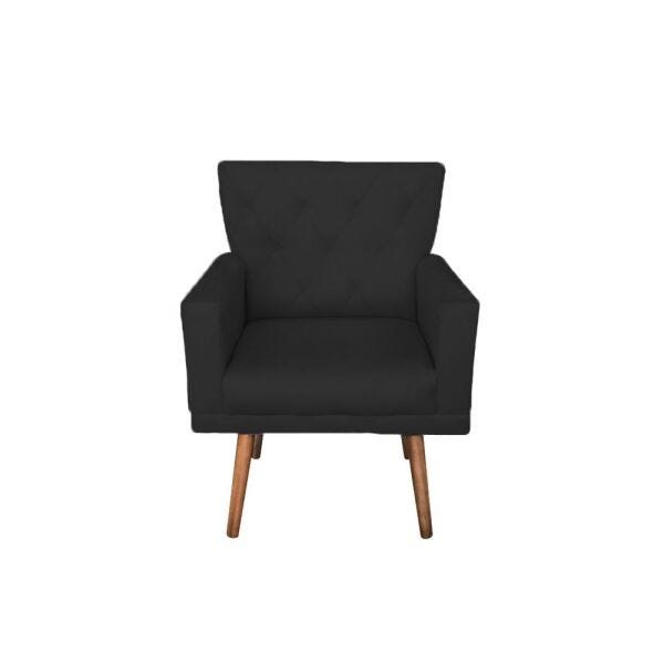 Kit 2 Poltronas Decorativa Aurora Suede Preto - 3