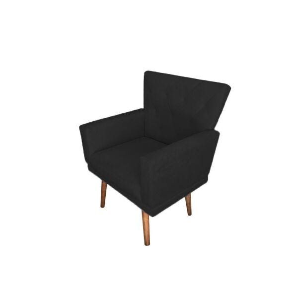 Kit 2 Poltronas Decorativa Aurora Suede Preto - 4