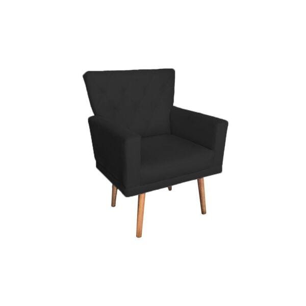 Kit 2 Poltronas Decorativa Aurora Suede Preto - 2