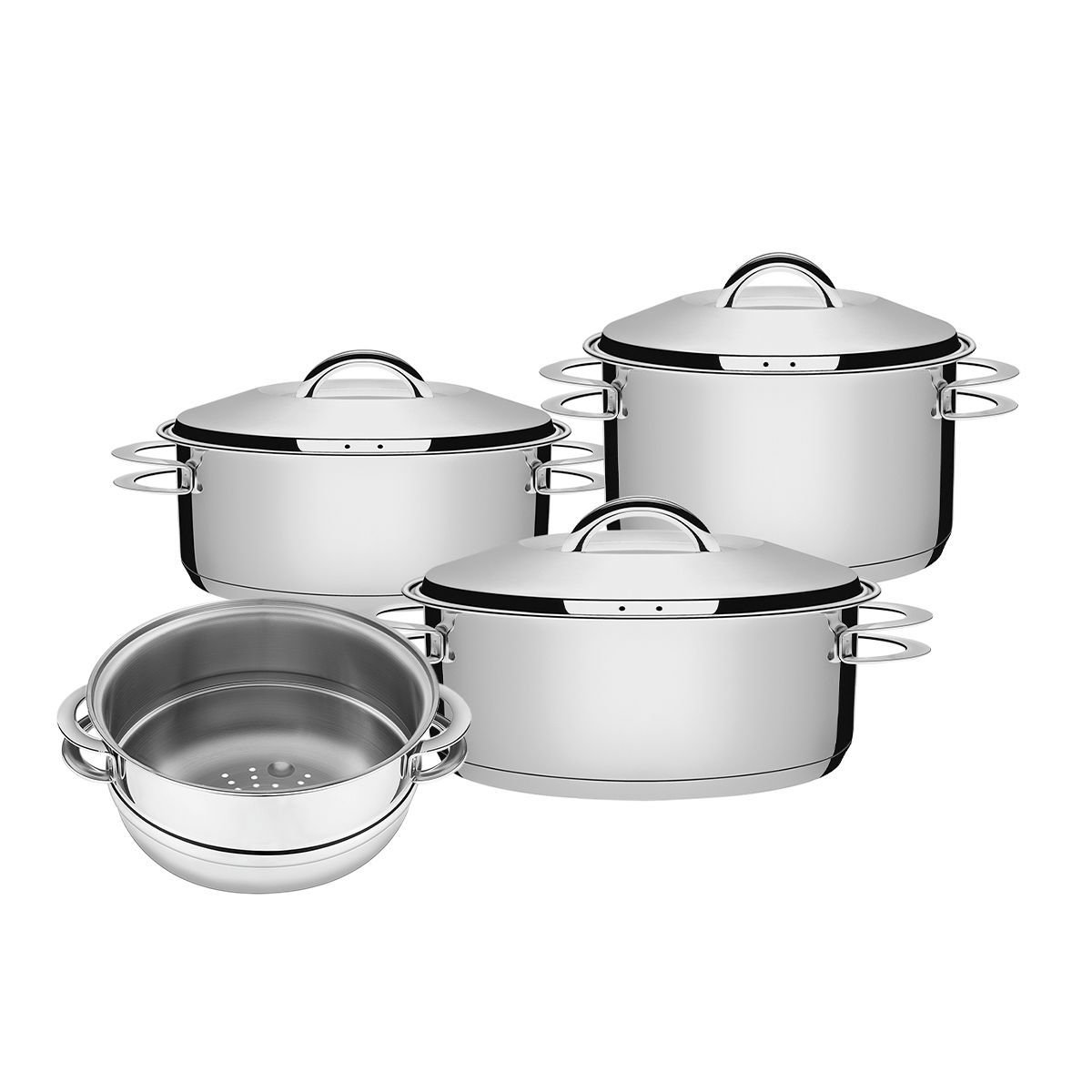 Jogo de Panelas 4 Peças Inox Fundo Triplo Solar Tramontina