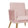 Kit 04 Poltronas Decorativa Nina com Pés Madeira com Rodapé Suede Rose - 4