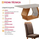 Ver imagem 2 de Mesa de Jantar Alvorada 180cm Tampo MDF Vidro Canto Copo com 6 Cadeiras Lorena Moderna Mobília