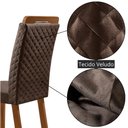 Ver imagem 3 de Mesa de Jantar Alvorada 180cm Tampo MDF Vidro Canto Copo com 6 Cadeiras Lorena Moderna Mobília