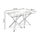 Ver imagem 3 de Conjunto: Mesa de Cozinha Volga c/ Tampo de Vidro 150cm + 6 Cadeiras Lisboa Cromada - Assento Preto