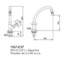 Ver imagem 2 de Torneira para Cozinha de Mesa Bica Móvel Eternit Cadmo 1167 - E37 1/2"