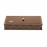 Caixa de Madeira com Tampa de Vidro Bisotê Acobreado Flores 34cmx16cmx6cm Rojemac - 1