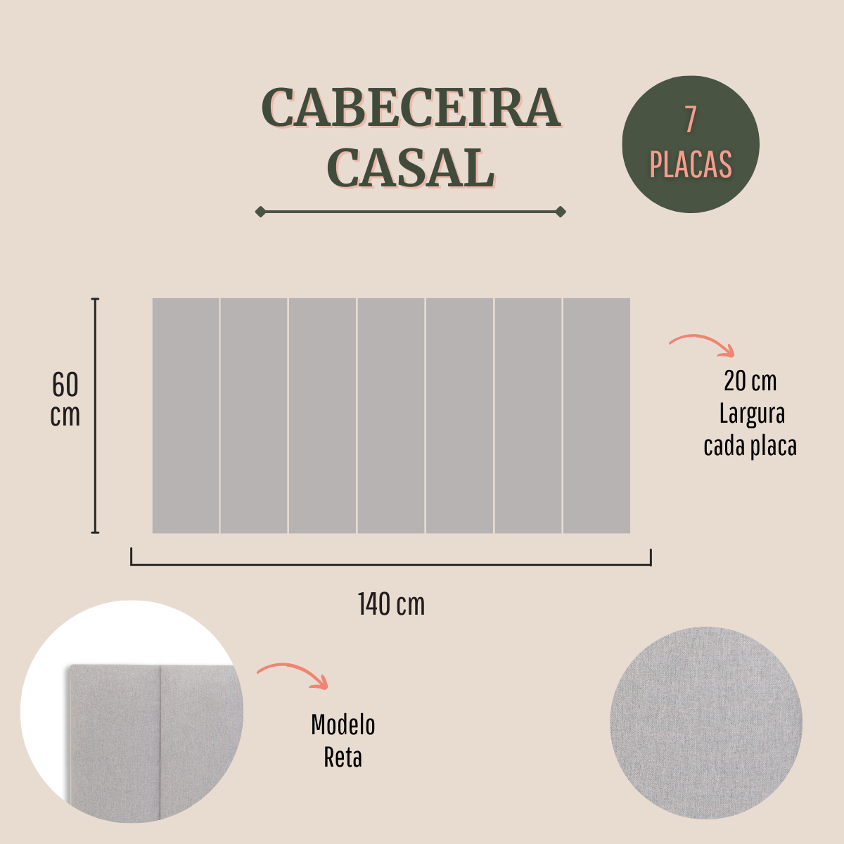 Cabeceira Casal 140x60 Cama Box Modulada Reta - 2