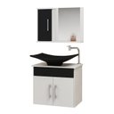 Ver imagem 2 de Gabinete Banheiro Bali 50 Cm Armário com Espelheira e Cuba:preto