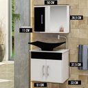 Ver imagem 3 de Gabinete Banheiro Bali 50 Cm Armário com Espelheira e Cuba:preto