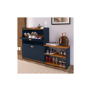 Ver imagem 2 de Sapateira Organizadora de Sapatos Milano com Banco 2 Portas:azul/cedro