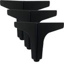 Ver imagem 1 de Kit 4 Pés de Sofá e Cama Preto Curve 10cm para Móveis Canto
